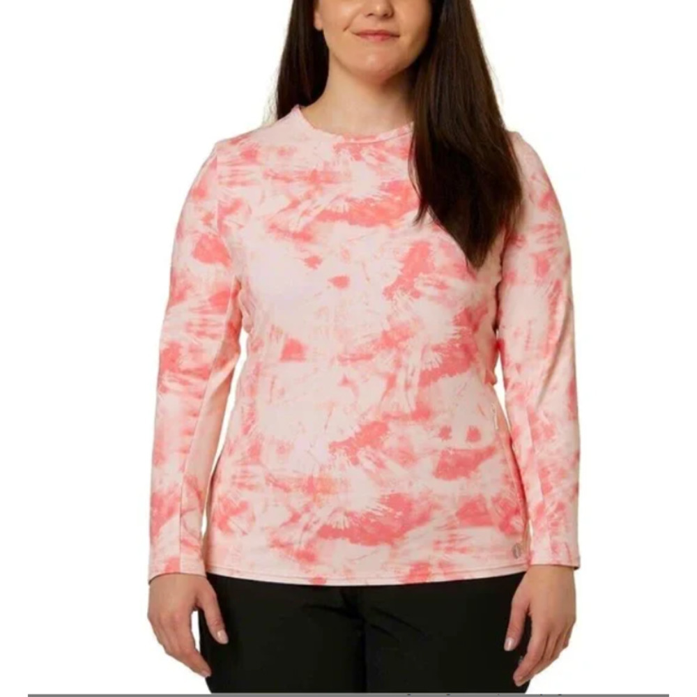Hang Ten Pink Tie Dye UV Protection UPF 50+  Long Sleeve Top XL
